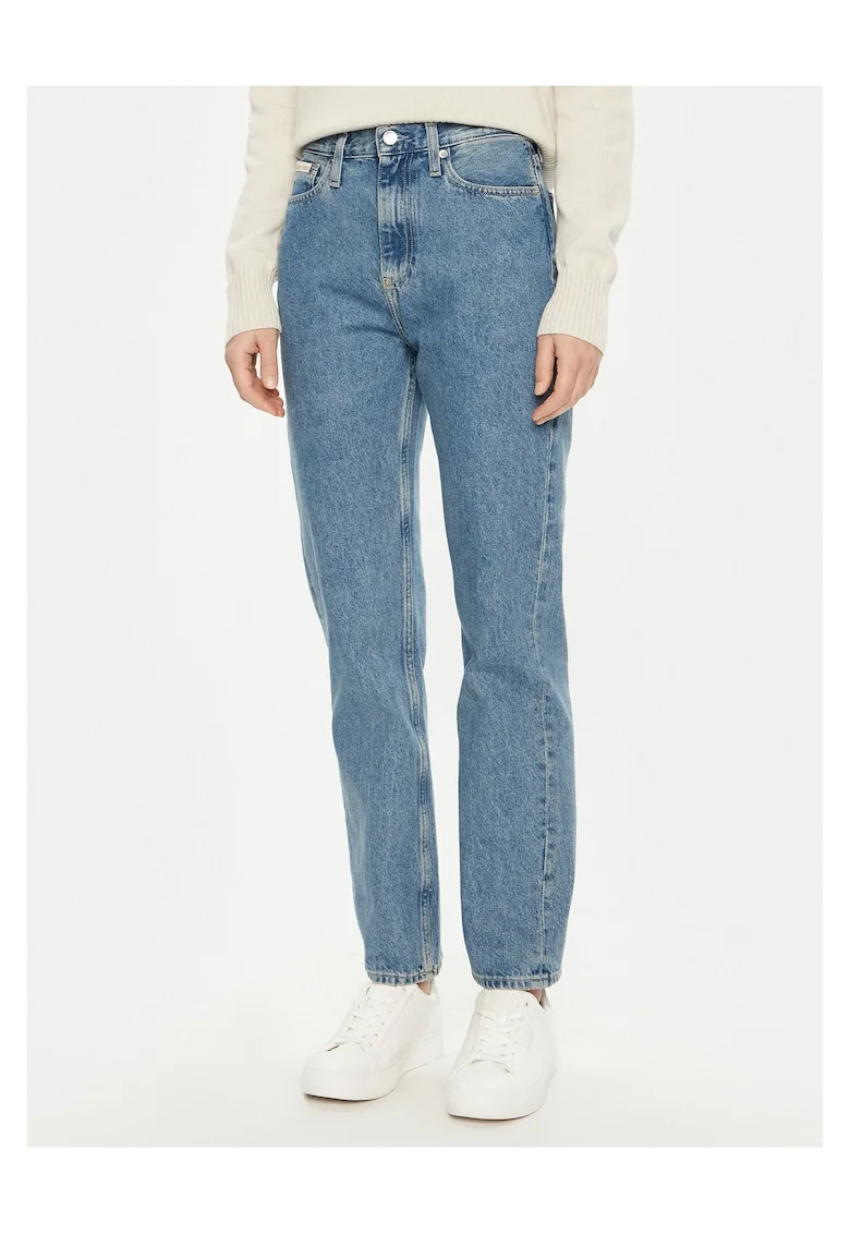 Blugi dama  model straight-leg, albastru, denim