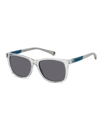 Ochelari de soare wayfarer cu lentile polarizate, Albastru/Transparent