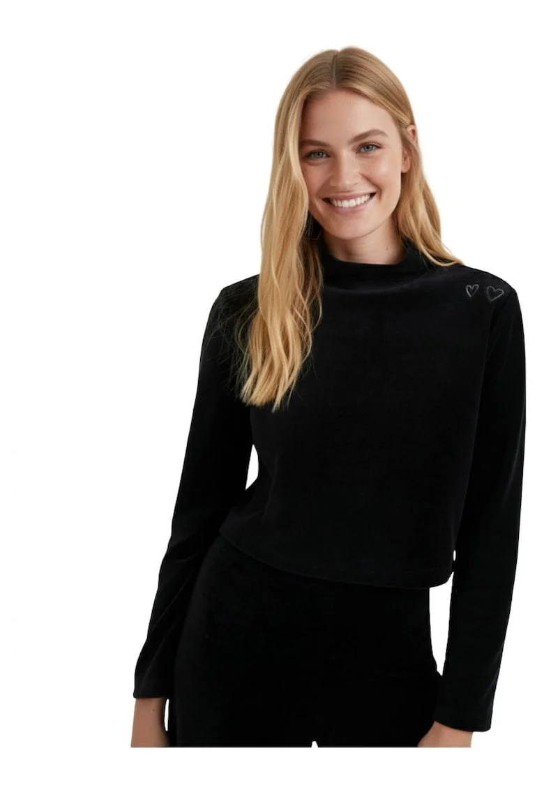 Bluza crop din velur Andromeda,