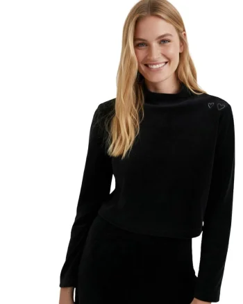 Bluza crop din velur Andromeda,