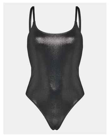 Costum de baie dama  negru, elastic, lucios,