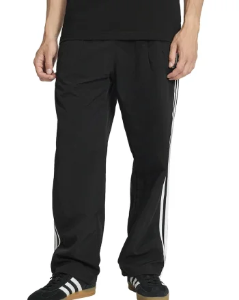 Pantaloni de trening lejeri cu 3 dungi si buzunare laterale, Alb/Negru