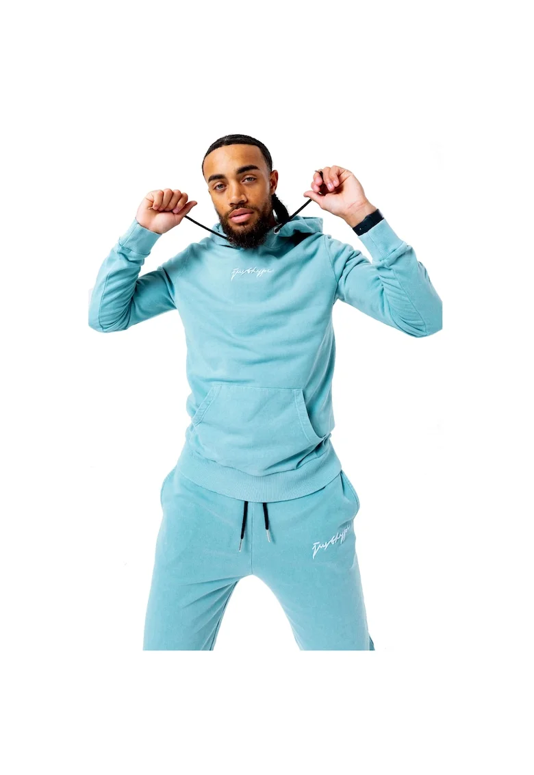 Hanorac,  Acid Wash Hoody TWLR-137, Albastru, Albastru