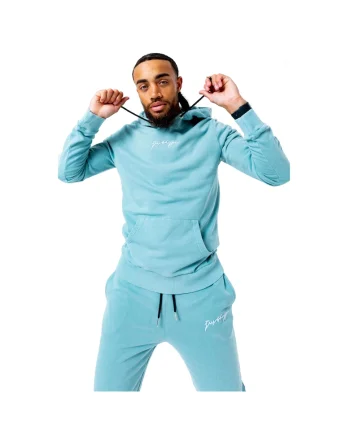 Hanorac,  Acid Wash Hoody TWLR-137, Albastru, Albastru