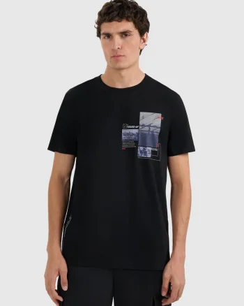 Tricou barbati  bumbac confortabil, negru, cu imprimeu