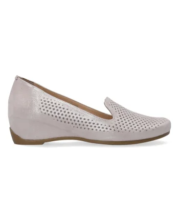 Pantofi cu talpa demi-wedge si aspect metalizat