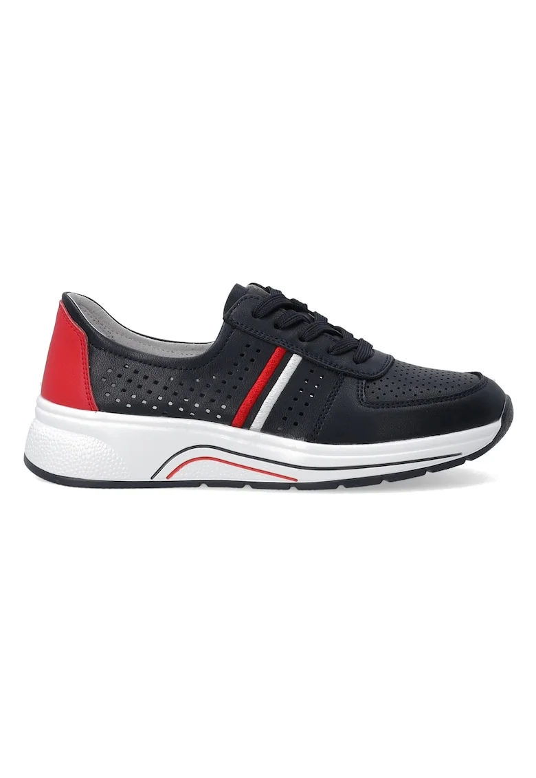 Pantofi sport din piele cu insertii perforate