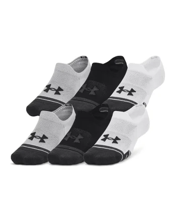 Set de sosete foarte scurte pentru fitness Performance Tech - 3 perechi, Alb/Negru