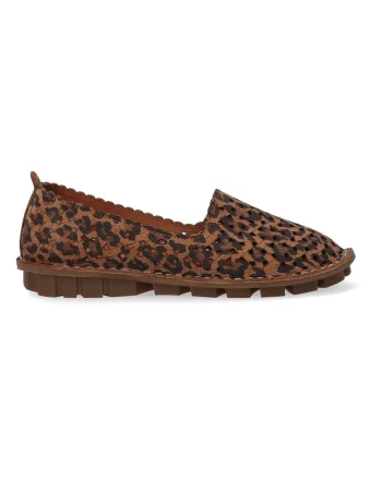 Mocasini din piele cu model leopard