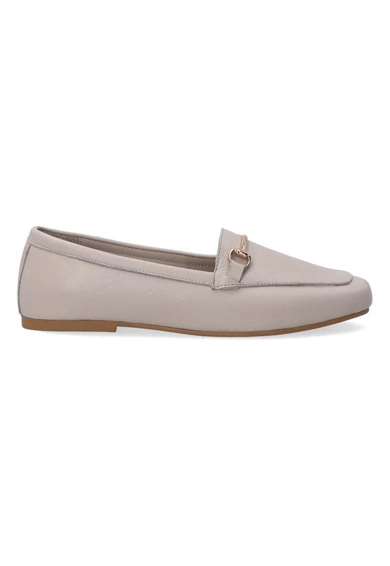 Pantofi loafer din piele cu catarama metalica