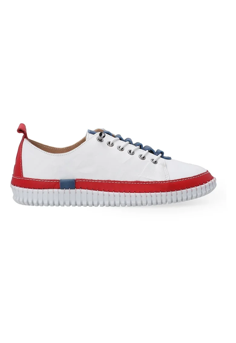 Pantofi sport din piele cu profil jos si varf rotund