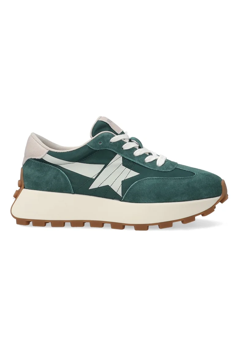 Pantofi sport wedge cu garnituri din piele intoarsa