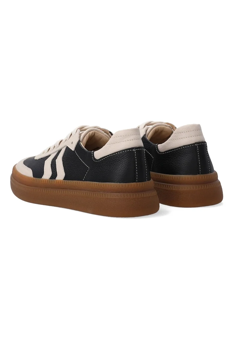 Tenisi flatform din piele