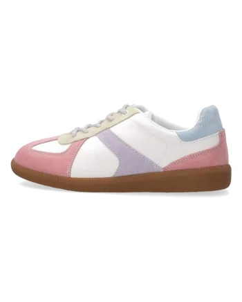 Pantofi sport cu design colorblock cu garnituri de piele intoarsa