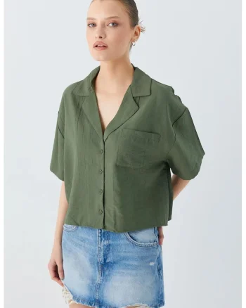 Camasa dama  verde kaki, Kaki