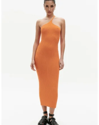 Rochie tricotata de dama, Portocaliu