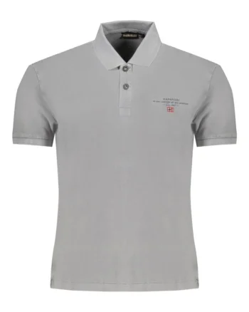 Tricou polo barbati din bumbac Elbas cu croiala Regular Fit,, Gri inchis