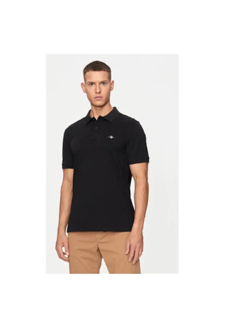 Tricou polo barbati  2220, Bumbac, Negru, Negru