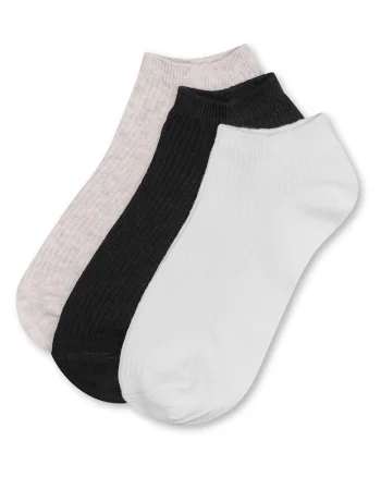 Set 3 perechi sosete bej alb, negrusfwqd, Alb/Negru/Bej melange