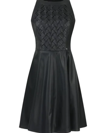 Rochie evazata din piele ecologica
