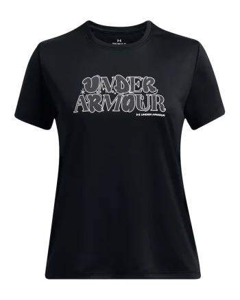 Tricou cu logo pe piept pentru fitness Wordmark, Alb/Negru