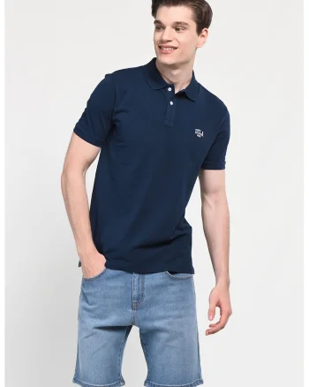 Tricou cu guler,  LAKE, Bleumarin, Bleumarin