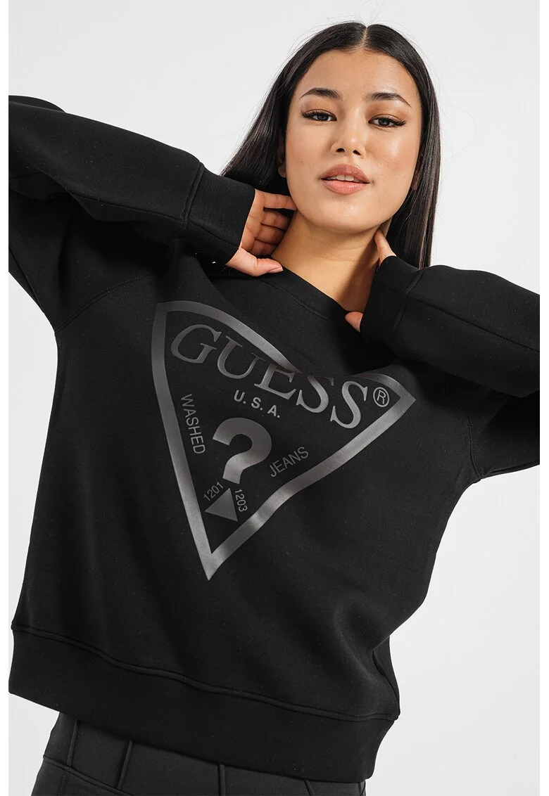 Bluza de trening cu imprimeu logo, pentru fitness