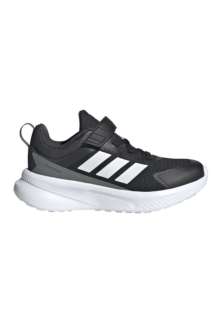 Pantofi sport FortaRun 4.0 cu velcro, Negru/Alb optic/Gri inchis