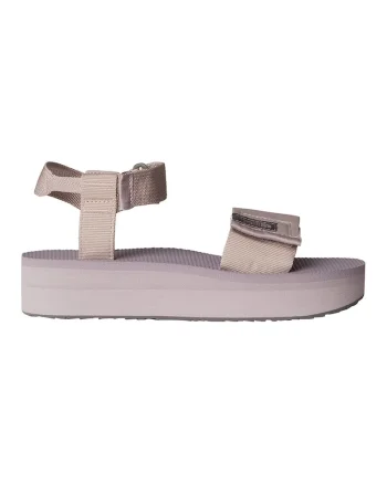 Sandale cu talpa flatform si barete cu inchidere velcro Skeena, Bej/Liliac prafuit