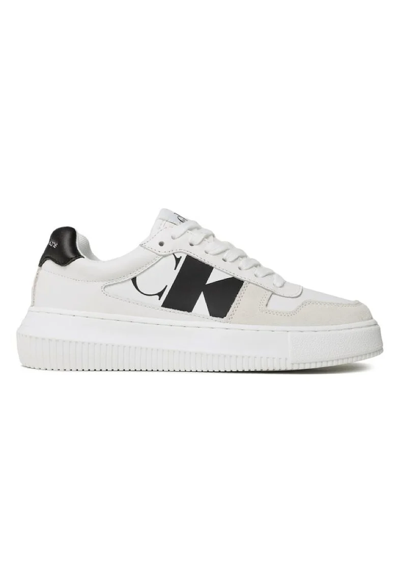 Pantofi sport  pentru Femei, chunky cupsole laceup mix lth wn, YW0YW01046-YBR, Alb, Alb
