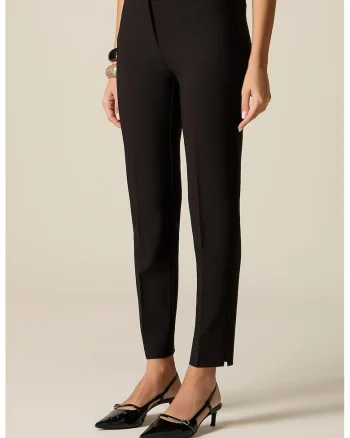 Pantaloni conici cu talie inalta, Negru