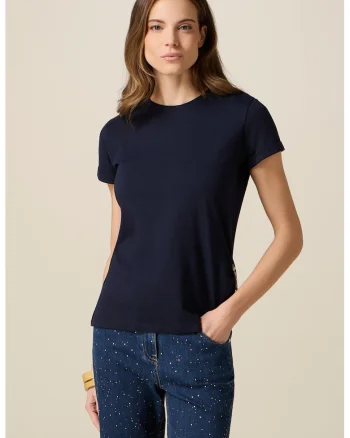 Tricou uni din amestec de bumbac, Albastru ultramarin