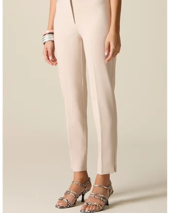 Pantaloni conici cu talie inalta, Bej deschis