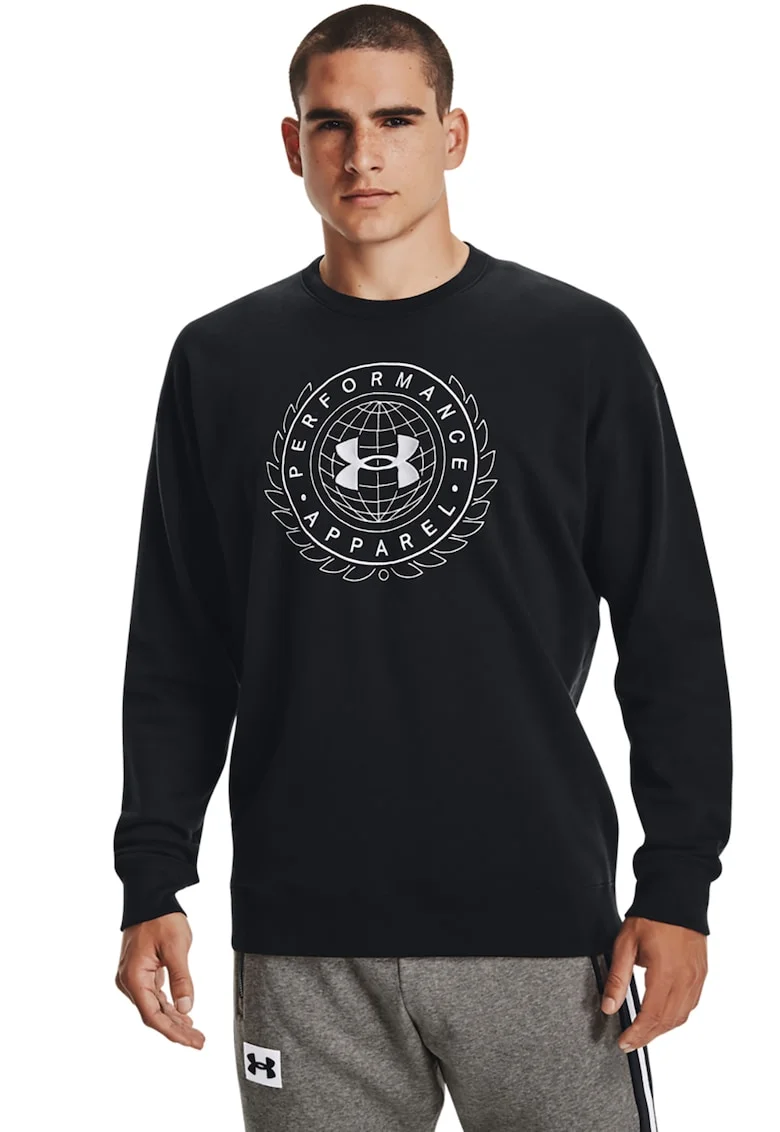 Bluza din material fleece cu logo pentru antrenament Rival, Alb/Negru
