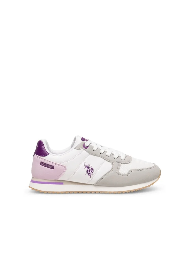 Pantofi sport dama, US POLO ASSN, Textil, Alb, Alb