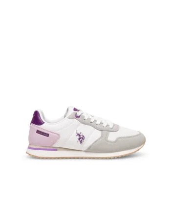 Pantofi sport dama, US POLO ASSN, Textil, Alb, Alb