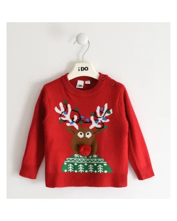Pulover tricot cu model ren copii ,  4.5414