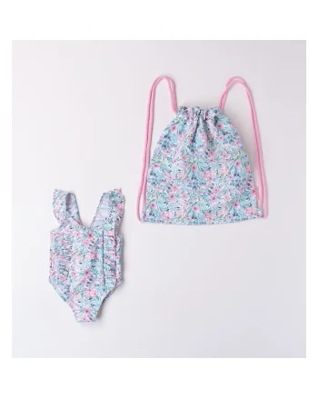 Costum de baie intreg cu imprimeu floral pentru fetite, Minibanda, 3.8361