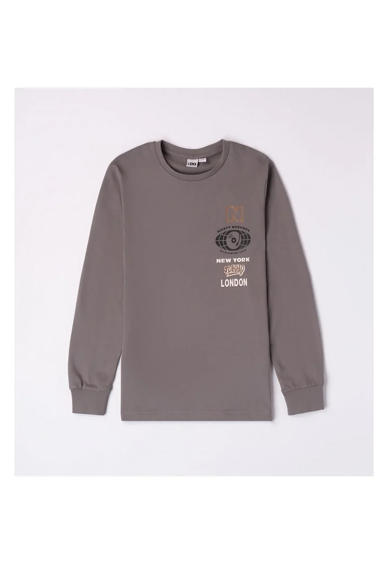 Bluza cu imprimeu pentru baiat,  4.7692, Gri, Alb/Negru/Maro/Gri