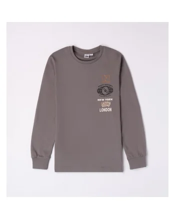Bluza cu imprimeu pentru baiat,  4.7692, Gri, Alb/Negru/Maro/Gri