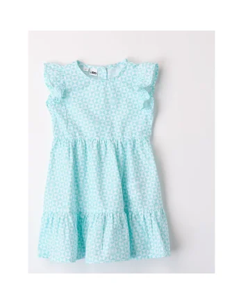 Rochie cu imprimeu floral pentru fete,  4.8758, Multicolor, Alb/Aqua