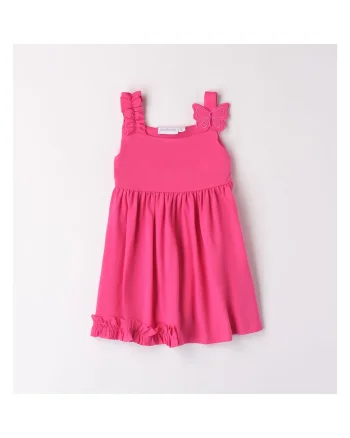 Rochie cu aplicatie fluturas si volane pentru fete,  0.8348, Roz