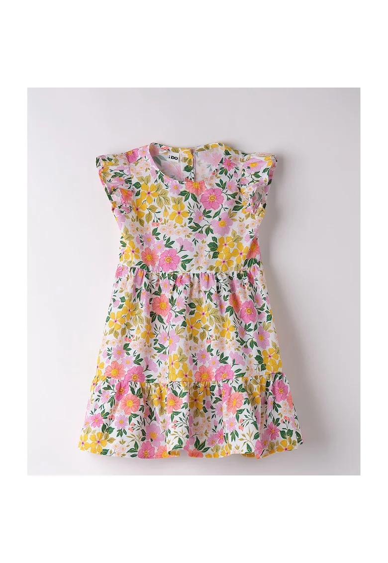 Rochie cu imprimeu floral pentru fete,  4.8758, Multicolor, Verde/Galben/Roz/Multicolor