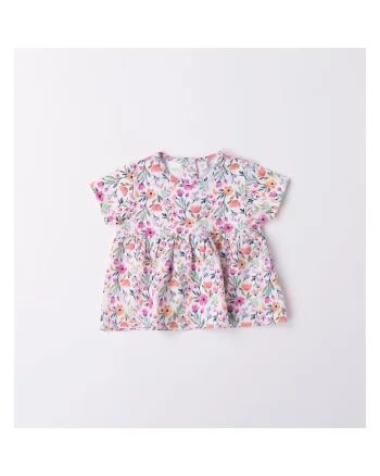 Tricou cu imprimeu floral pentru bebe fetita,  4.6633, Multicolor, Alb/Portocaliu/Roz/Multicolor