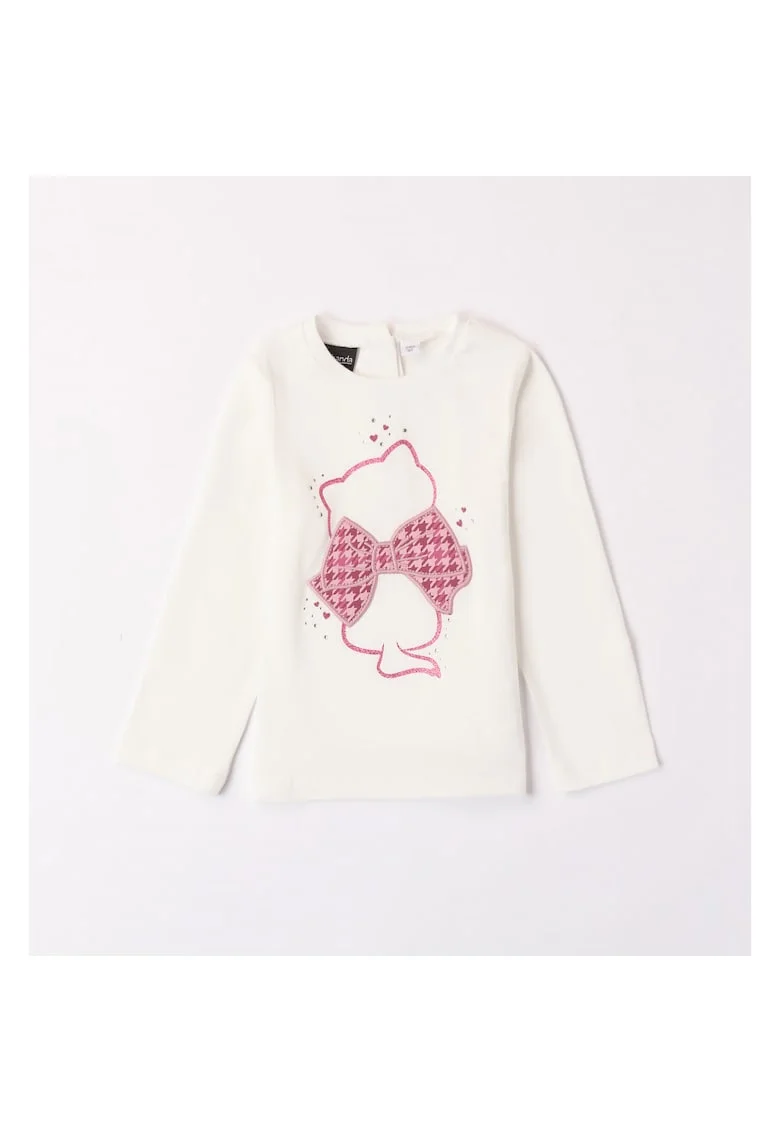 Bluza cu imprimeu pentru fetite,  0.7276, Alb/Roz, Alb/Roz