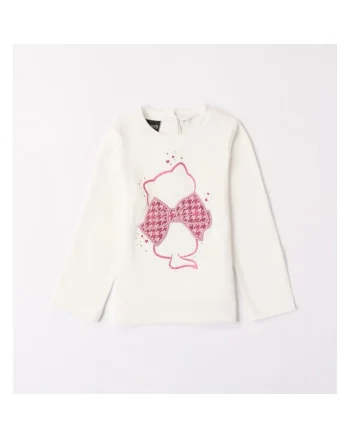 Bluza cu imprimeu pentru fetite,  0.7276, Alb/Roz, Alb/Roz