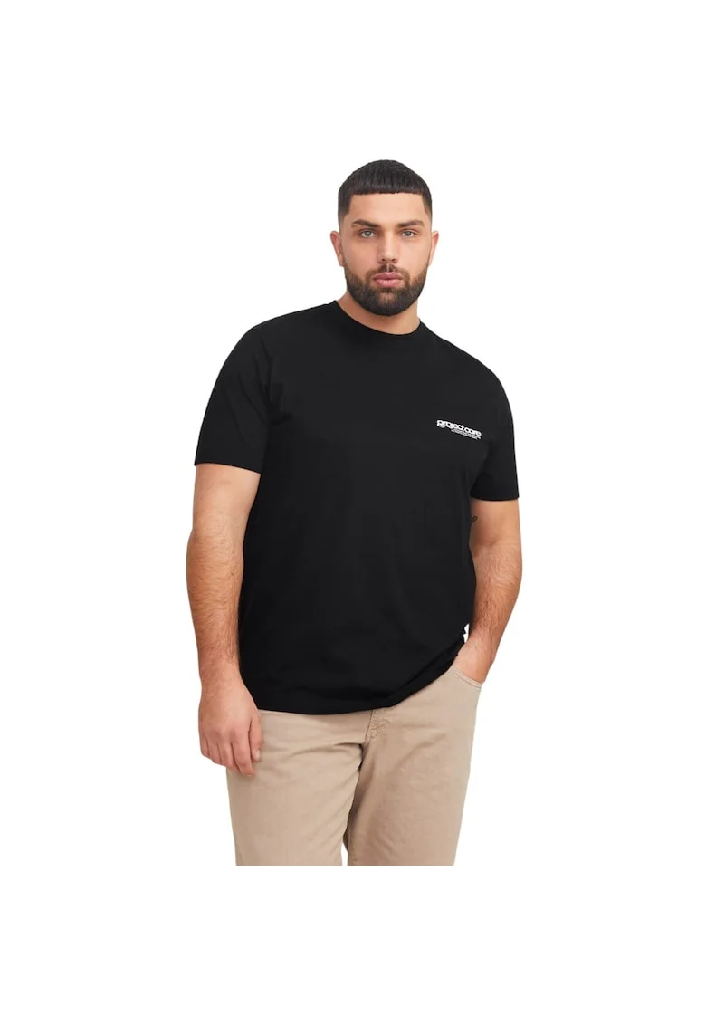 Tricou JACK &JONES Union Back Print PLS Negru 47452, Negru