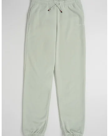 Pantaloni de trening din amestec de bumbac cu snur ajustabil, Negru/Verde pal