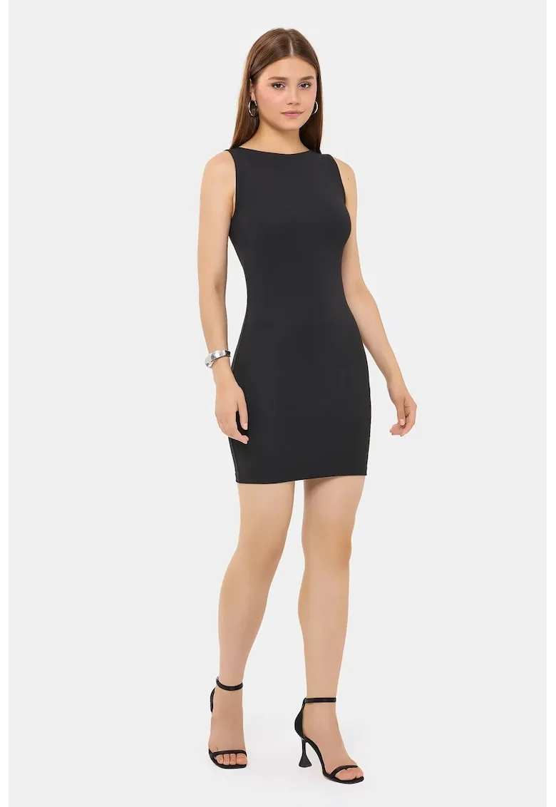 Rochie mini,  Rosu, Negru