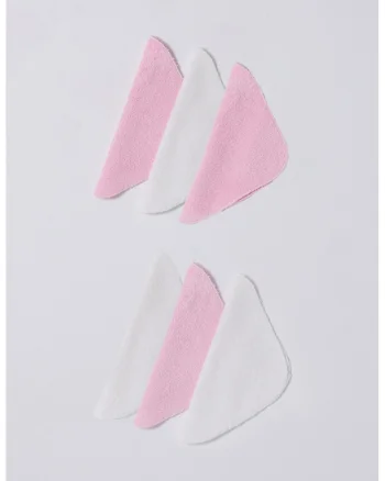 Set de prosoape mici - 6 piese, Roz pastel/Alb optic